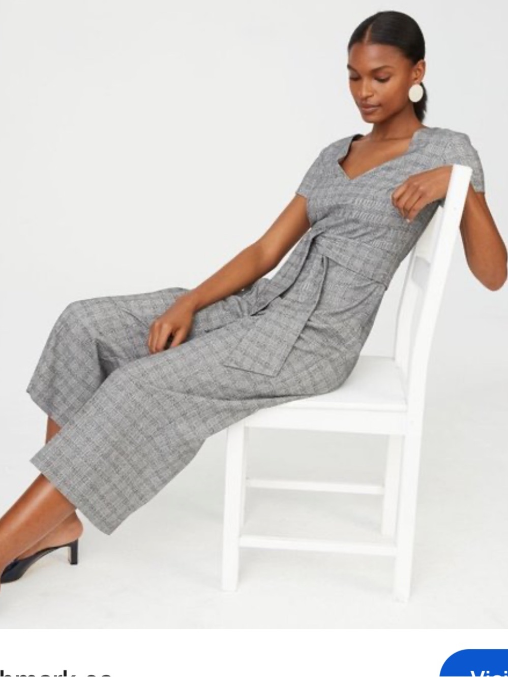 club monaco savannah Plaid Wide-Leg Jumpsuit with Tie Waist 12